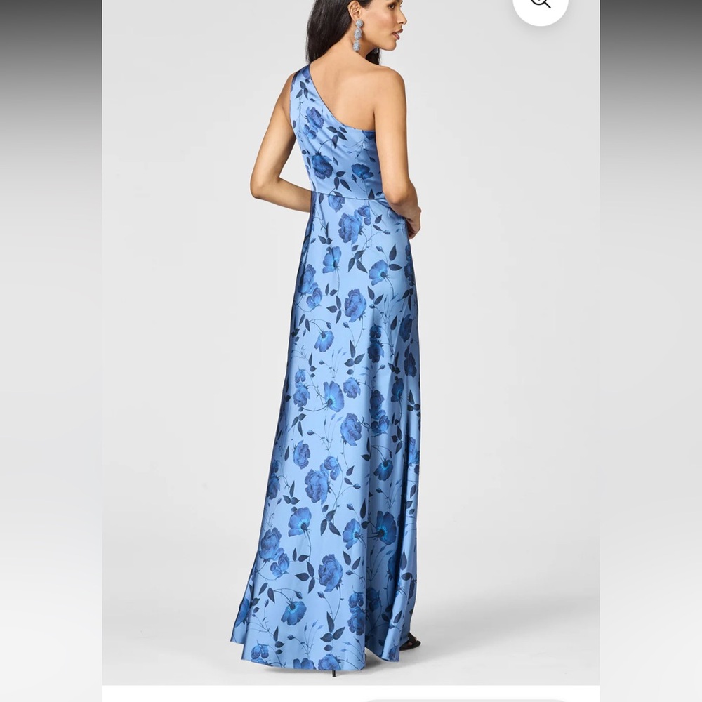 Sachin + Babi Delphine Blue Floral One-Shoulder Dress